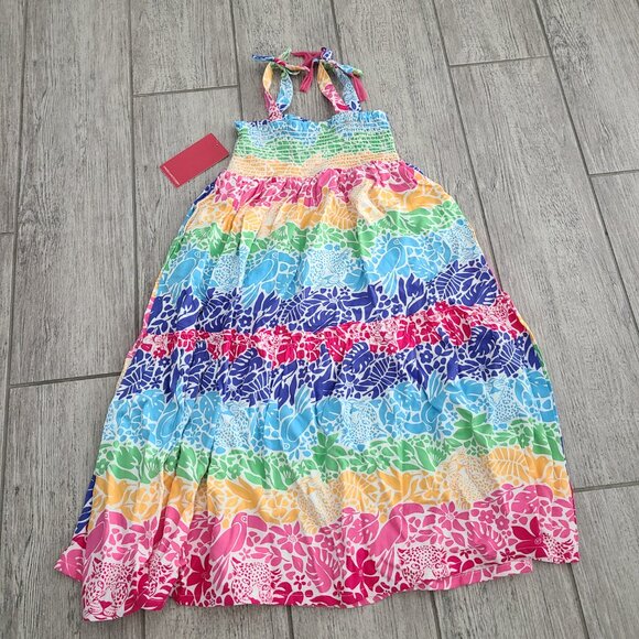 Vince Camuto NWT girls spaghetti strap multi colored long summer dress size 4 - Picture 10 of 10